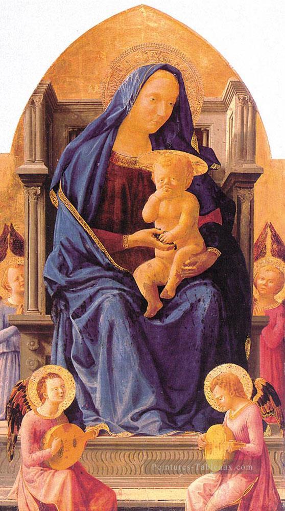 Madone avec Enfant et Anges Christianisme Quattrocento Renaissance Masaccio Peintures à l'huile